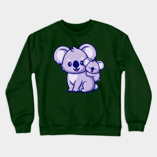 Cute Koala With Cub Cartoon Crewneck Sweatshirt